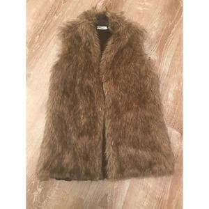UNIFORM JPR Brown FAUX FUR VEST Boho